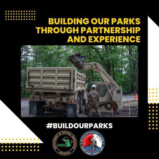 🧤Michigan, are you ready to #BuildOurParks ? 🔨
Gotta remember how to Tweet (how to X?), but at least we have not forgotten how to build stuff real good #WePromise @MichiganDNR 

See you at Wilderness State Park for some construction projects in the near future!