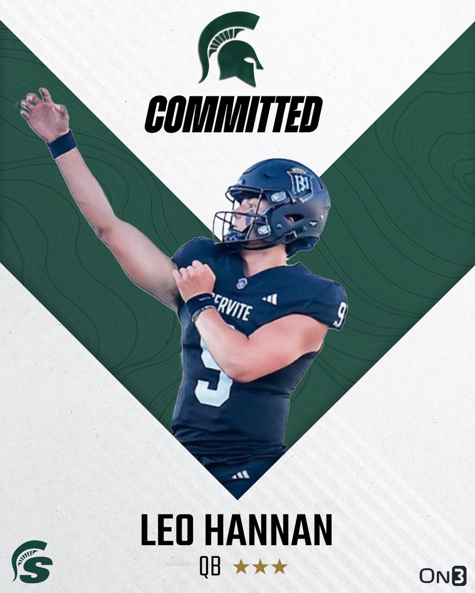 BREAKING: Michigan State has received a commitment from top QB target Leo Hannan (@LeoRHannan)…. The California QB becomes the first commitment in the Spartan 2025 class. (FREE): on3.com/transfer-porta…