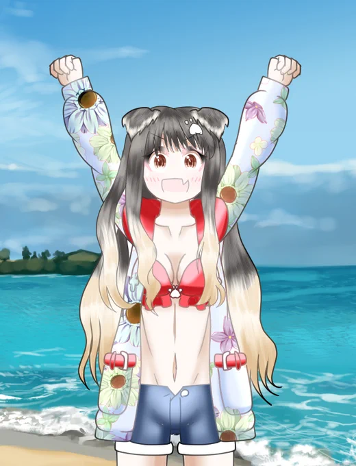 おはよーん!きゃんちゃんの水着衣装!明日は漫画に専念するためお休みー 