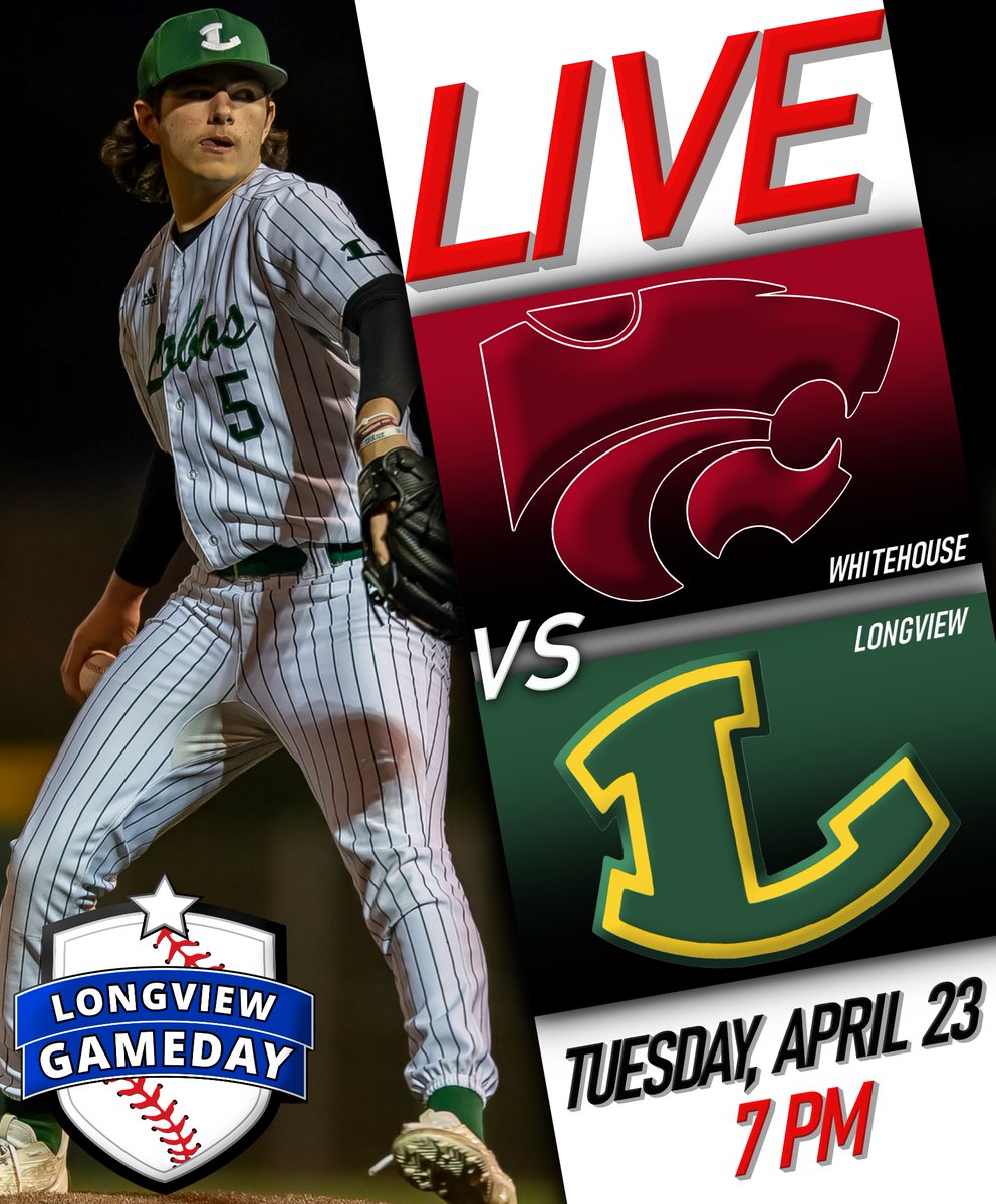 The Lobos must win their final two games to stay alive for the post-season. We'll have the first of those 2 live tomorrow night vs District leading Whitehouse. @realColeRamey takes the bump at 7 pm on Facebook & YouTube. @WhitehouseISD @LongviewISD