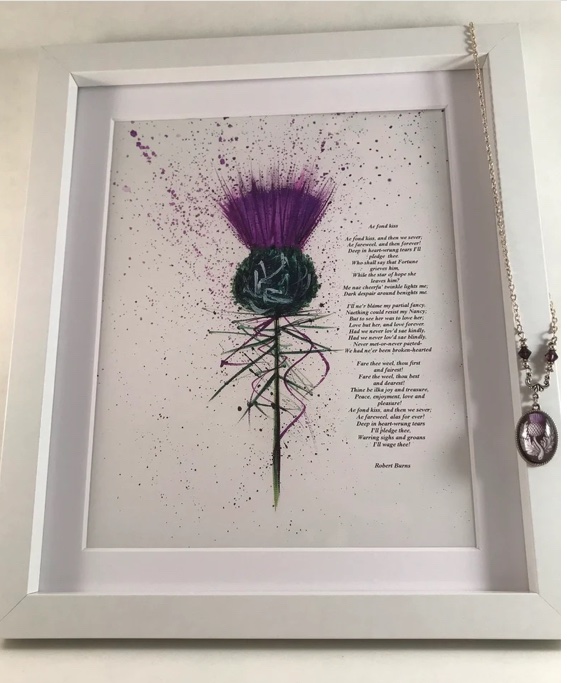 💜’Ae fond kiss’ Scottish Thistle original art print 💜 #mhhsbd #Scotland #earlyrisersclub #shopindie 
etsy.com/uk/listing/941…