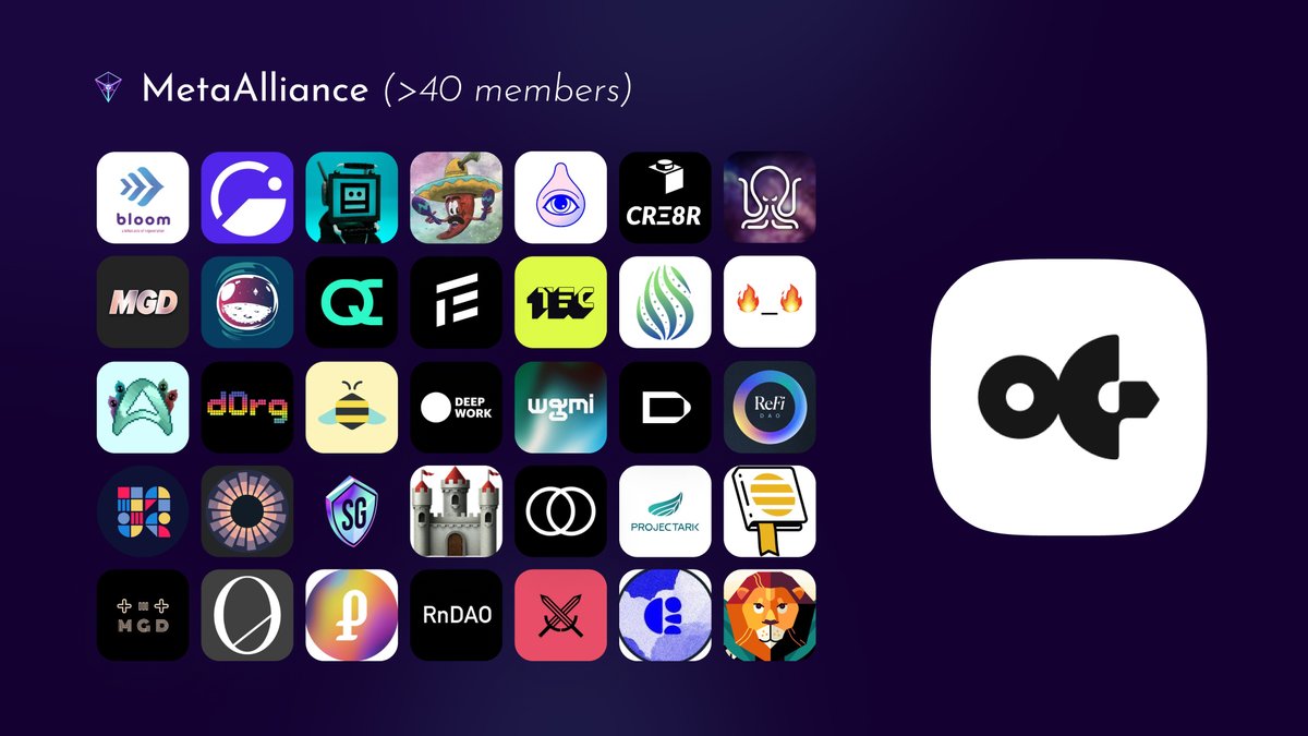 15/ The Meta Alliance 

Many Projects over the years have been working in the Public Goods & DAOspace, we're not unique in that matter but the quality of the people across the MetaAlliance is second to none!🙌

We're grateful that you're apart of our DAO family, a Special mention