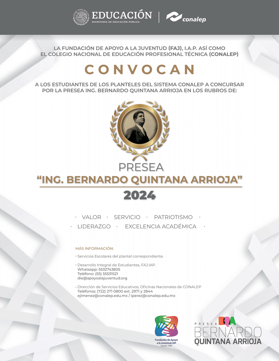 FAJ_IAP's tweet photo. 👉🏼 ¿Eres estudiante de nivel medio superior del @IPN_MX o @CONALEP_Mex? 🤩

💚💙 ¡Participa en la convocatoria de la #PreseaBQA 2024! 💜🧡

🙌🏼 Tú puedes ser nuestrx próximx galardonadx 🙌🏼

#FAJIAP #YoSoyJoven #JuventudEsFAJ #TransformandoCONALEP #IPN https://t.co/SQUbM9NI5R