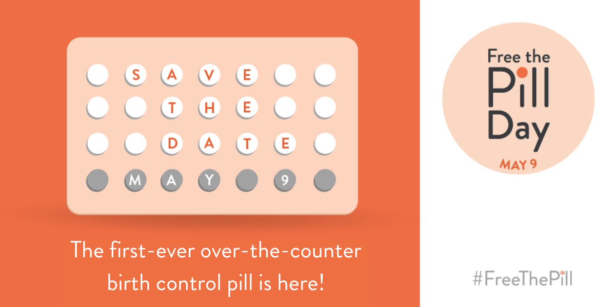 📆Save the date for #FreeThePill Day on May 9! 

This will be the first-ever Free the Pill day with an OTC birth control pill on store shelves!! Learn more about how you can join us on May 9➡️ freethepill.org/events/free-th…