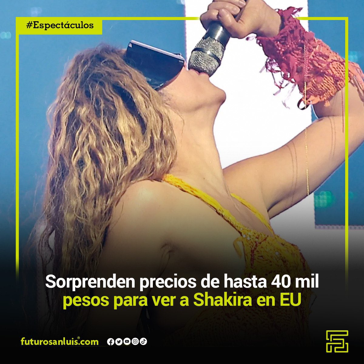 | #Espectáculos | Seguidores de #Shakira están sorprendidos por el precio de los boletos de la gira #LasMujeresNoLloran en #EU, que van desde los 500 dólares, es decir, poco más de 8 mil pesos mexicanos, hasta los 2 mil 300 dólares, 40 mil pesos mexicanos. #ElFuturoEsHoy