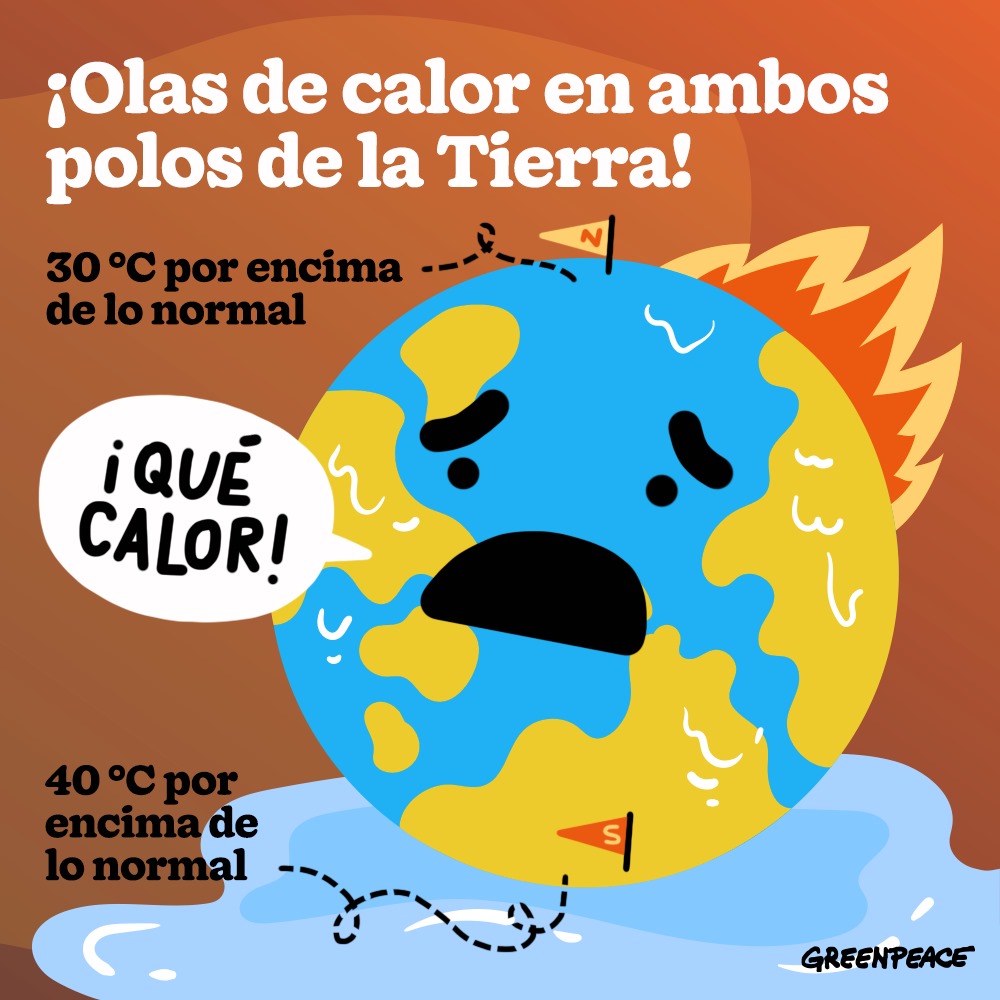 ¿Recuerdas cuando las olas de calor eran eventos raros?🥵 El cambio climático nos advirtió que serían más frecuentes y menos tolerables.🔥 Hoy en el #DíaDeLaTierra, exige al gobierno acciones congruentes a los impactos climáticos en México. ¡Firma aquí! act.gp/3xXlBCL