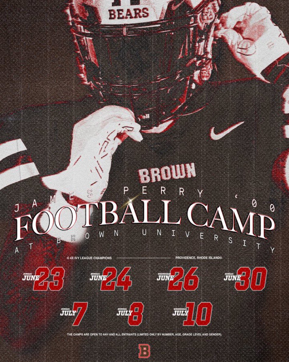 Thank you @BrownHCPerry for the invite to @BrownU_Football camp! Can’t wait to be back at campus on June 23rd to compete! @mister_coachZib @Browncoachweave @coachDjackson1 @Coach_Bunk @Coach_RMattison @BamPerformance @CoachQCPProud @AllenMarrow @_CoachSanchez @DreH_1997…