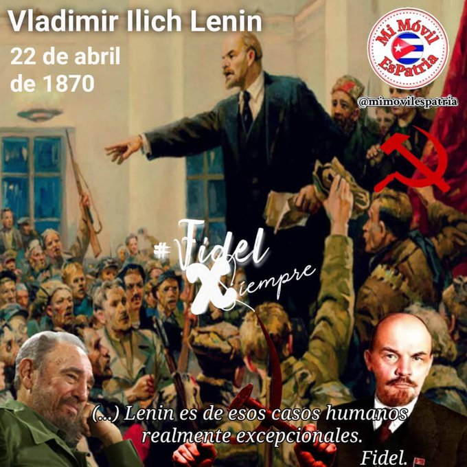 Hoy #22DeAbril 1870 en la #AgriculturaCubana.  Recordamos el nacimiento de Valdimir Ilich #Lenin, líder de la Unión de Repúblicas Soviéticas, de quien diría #Fidel: (...) Lenin es de esos casos humanos realmente te excepcionales".
