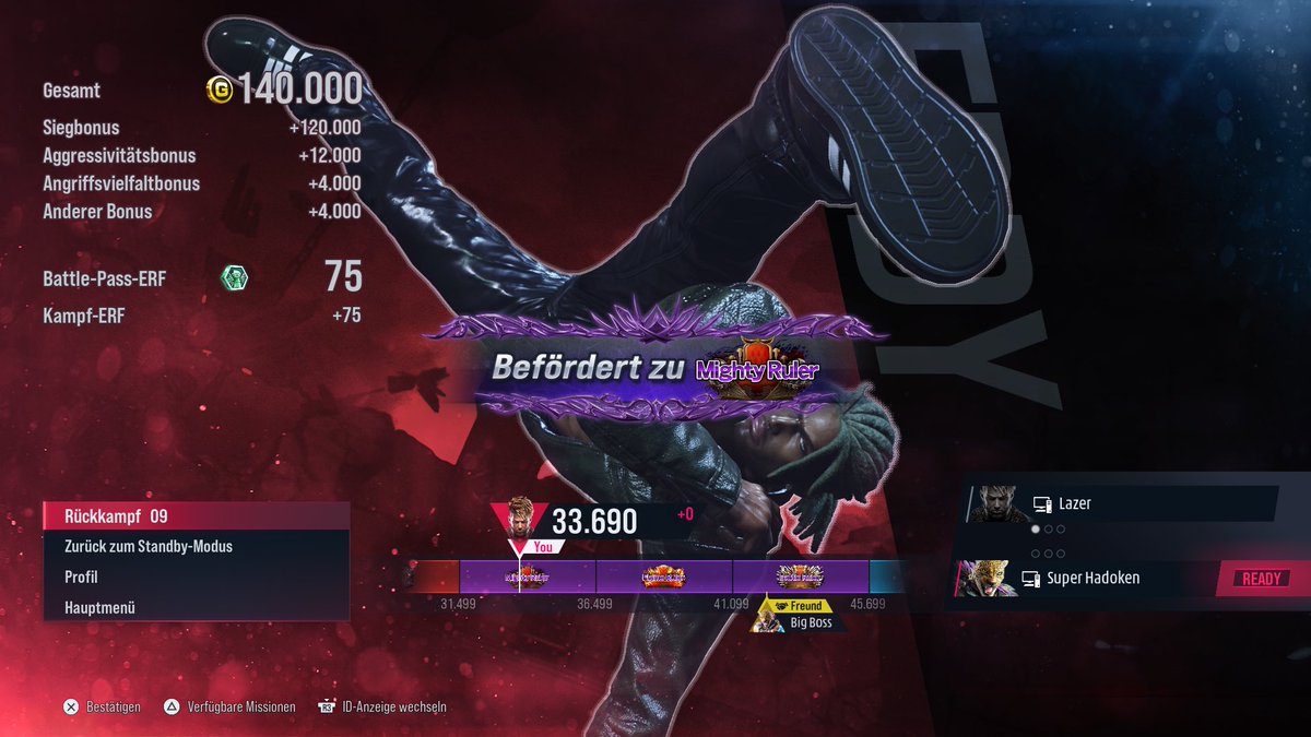Endlich Purple geschafft! 
Hab mich wie in Smash von meinem Char carrien lassen x)