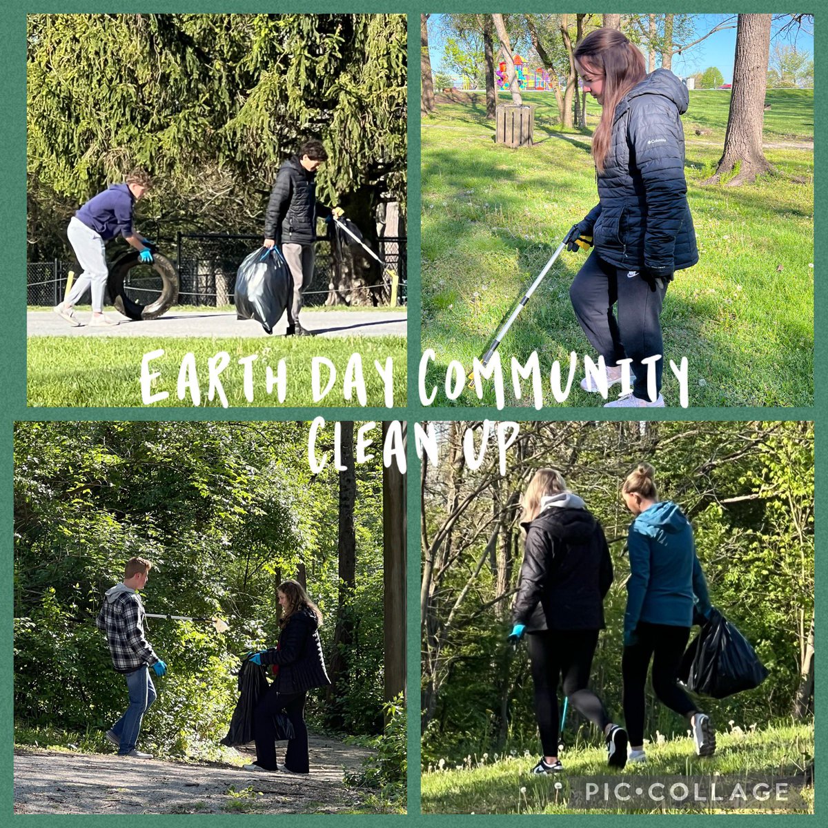 bkraush's tweet photo. GCHS National Honor Society members volunteered for the Earth Day Community Clean Up event this morning! We cleared Buell Trails from limbs &amp; sticks, and picked up trash throughout the trail side of the park. Proud of their hard work, efforts, and service! https://t.co/4IRcCvkkQV