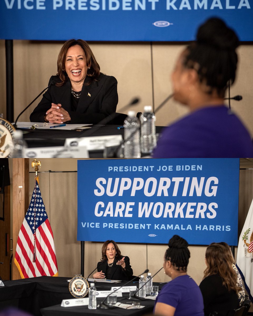 Today, @VP Harris traveled to La Crosse, WI where she participated in a roundtable conversation about the Biden-Harris Administration’s latest actions to support care workers and address staffing shortages in nursing homes. 📸: Angela Major