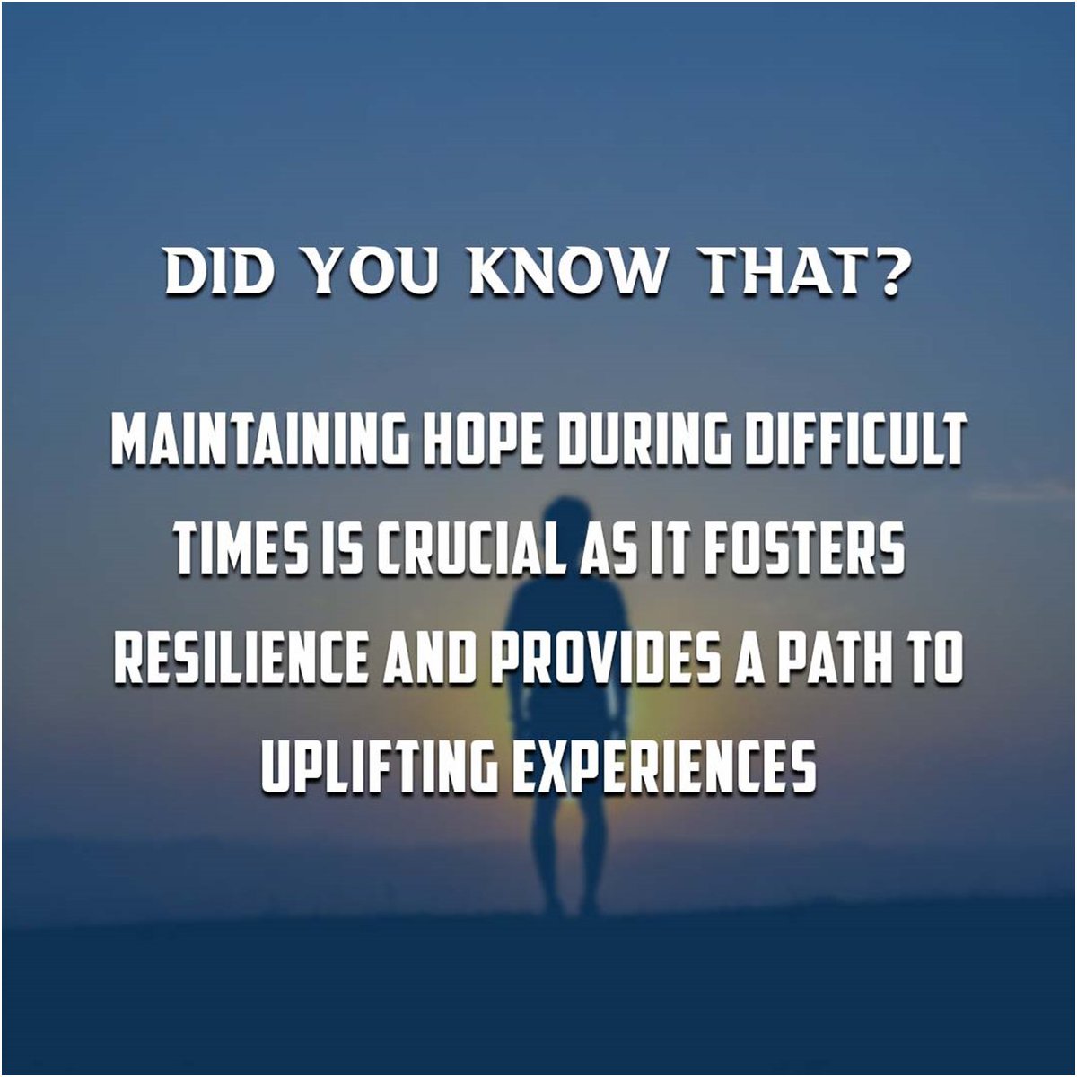 Did you know that?

Maintaining hope during difficult times is crucial as it fosters resilience and provides a path to uplifting experiences.

Order your book now!
amzn.eu/d/hWDjLvy

#SarhangMajid #RisingAbove #bestauthor #bestsellingauthor #bestsellingbooks #booklovers
