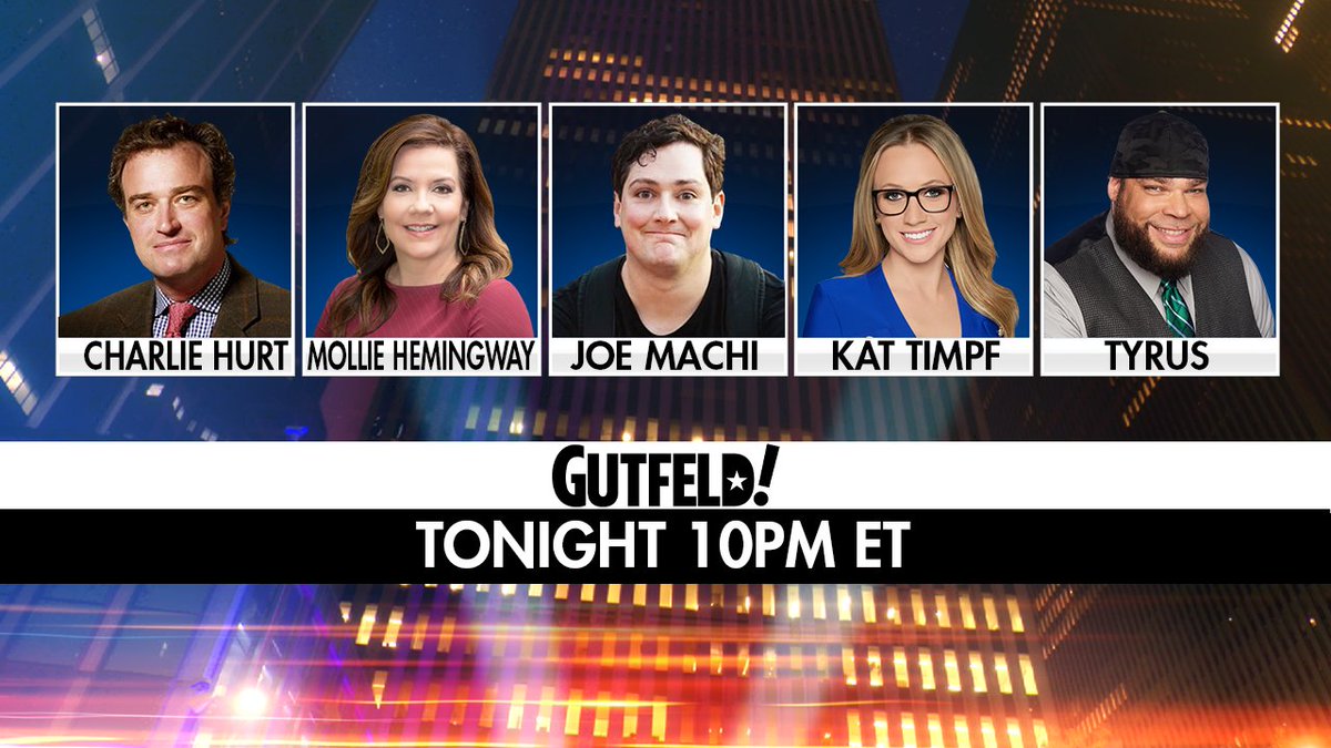 TONIGHT! Guest Host @joemachi welcomes @CharlesHurt, @MZHemingway, @KatTimpf and @PlanetTyrus. Tune in at 10PM ET!