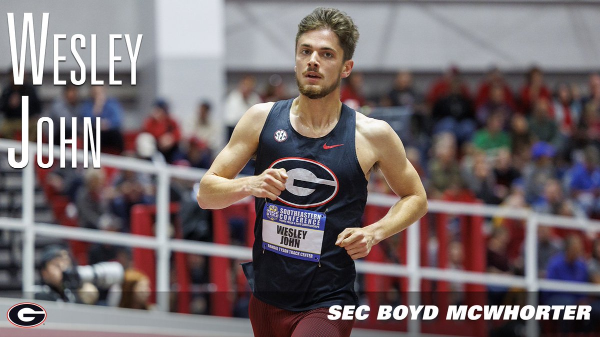 Our male recipient of the SEC Boyd McWhorter Post Graduate Scholar Athlete Award is Wesley John of the Men’s Track & Field/XC team. #DawgsChoiceAwards @ugatrack