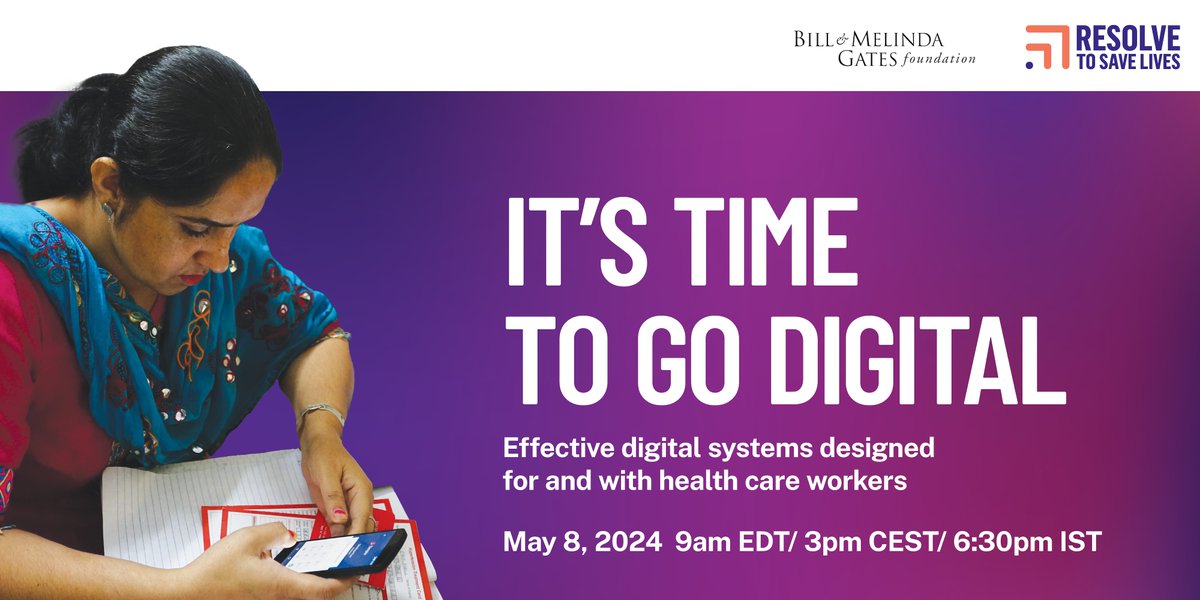 Effective digital health tools can mean the difference between a health program that fails and one that succeeds. RSVP to attend @ResolveTSL’s webinar with @gatesfoundation on designing these tools with health care workers in mind. bit.ly/49rO7cV