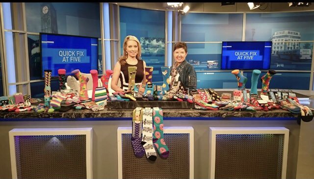 It's not Thursday, but here's a little throwback from 2018 on CTV's Quick Fix at Five with @RosieDelCampo Nerve racking but so much fun at the same time 'cause Rosie is so kind & welcoming. 😊🧦🍩🎶🥑🍔 @Socksmith @UptownSox @GoodLuckSock  #7thAnniversary
thesockfactorywaterloo.com