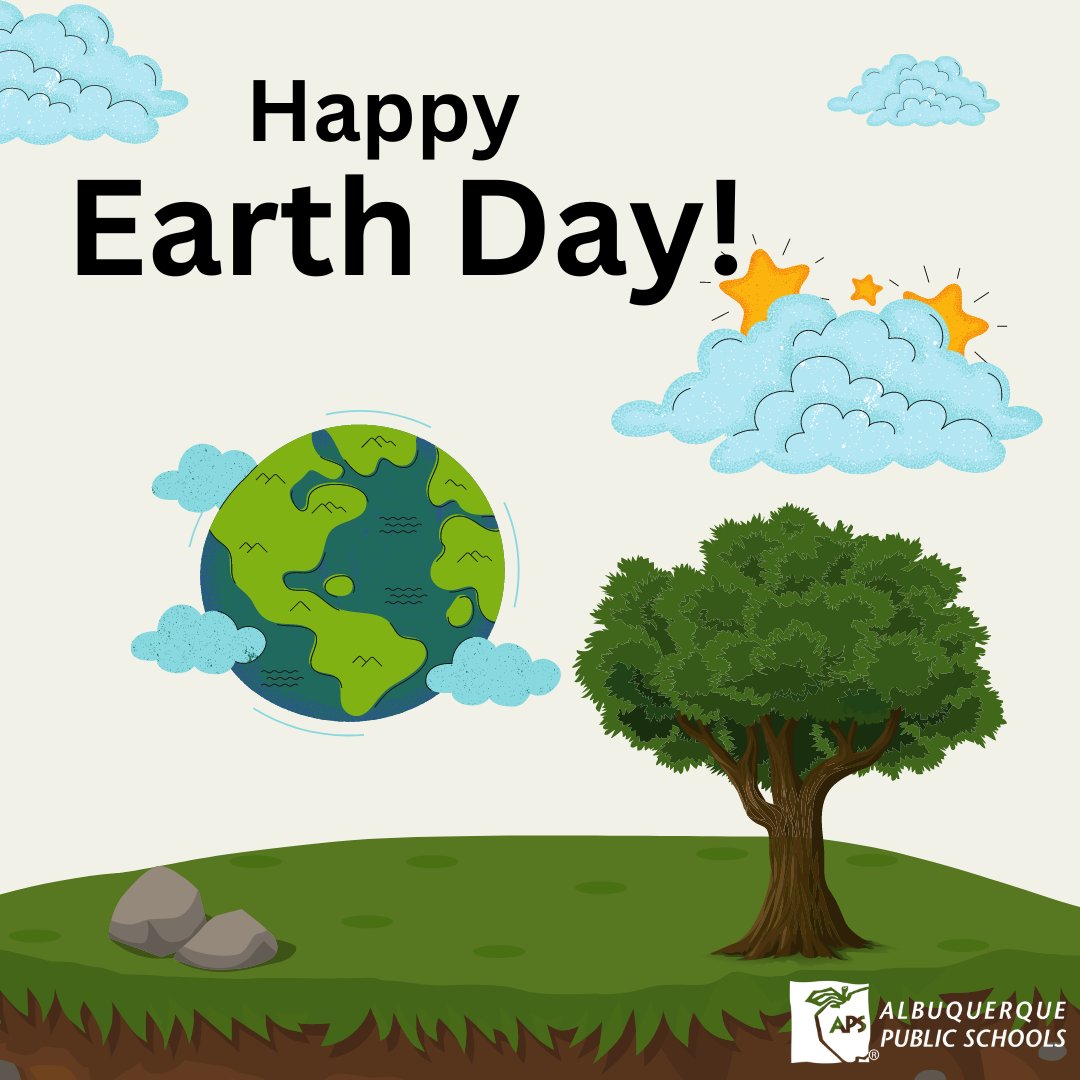 ABQschools's tweet photo. Happy Earth Day from APS! From recycling programs to outdoor learning, we're teaching our students to be environmental stewards. Let's work towards a greener, cleaner future for all!

#earthday #aps #albuquerqueschools #apsschools https://t.co/aQjIblW2TH