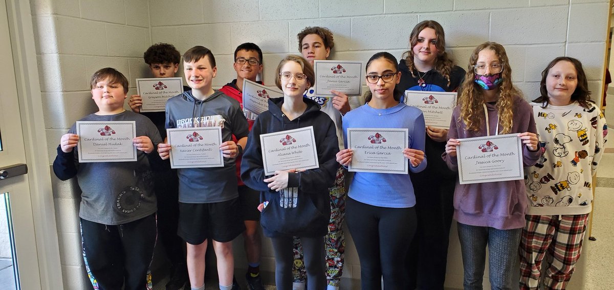Congratulations to our BMS "Responsible" Cardinals of the Month! 
<a href="/BrooksideCards/">Brookside Cardinals</a> 
<a href="/sslcscards/">Mike Cook</a>