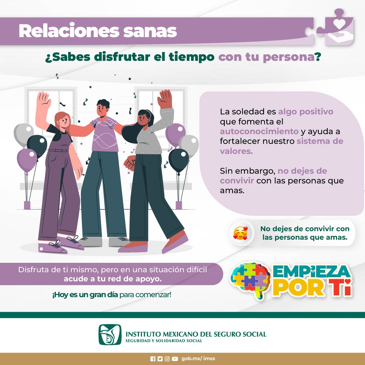 ¡Vuélvete una persona vitamina! Cultivar relaciones saludables es esencial para nuestro bienestar emocional. Asegúrate de rodearte de personas que te inspiren, te apoyen y te hagan crecer. 🌱 En Salud Mental… #EmpiezaPorTi 🧠