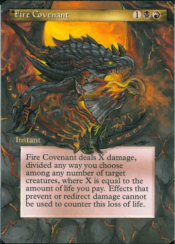 Taking a note from @TheYellowFoods playbook (and big thanks for helping me  get this card!) ... Fire Covenant for my #mtgcube!