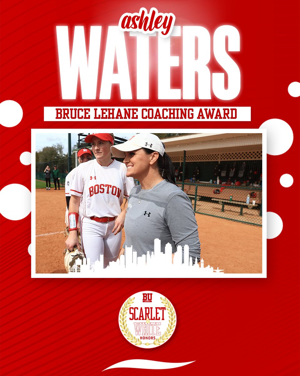 This year's Bruce Lehane Coaching Award goes to @TerrierSoftball's Ashley Waters! #BUSWH