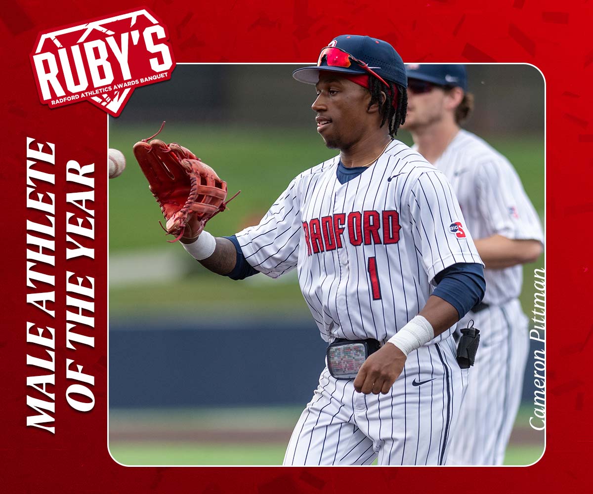 ru_athletics's tweet photo. Cameron Pittman from @RadfordBaseball and Chloe Wellings from @RadfordTrackXC take home the Male and Female Athlete of the Year award!
 
#RiseAndDefend x #RUBYS https://t.co/WKZ6jKKs0D