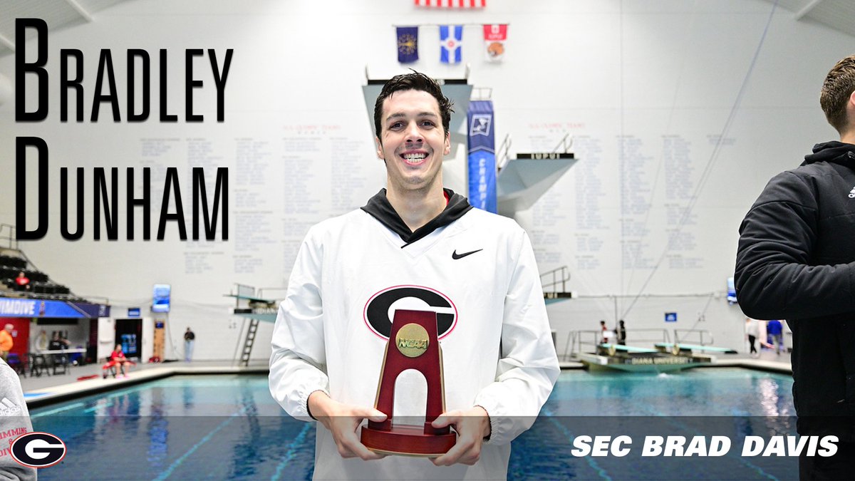 Our second recipient of the Brad Davis Community Service Post Graduate Award is Bradley Dunham of the Men’s Swimming and Diving team. #DawgsChoiceAwards @ugaswimdive