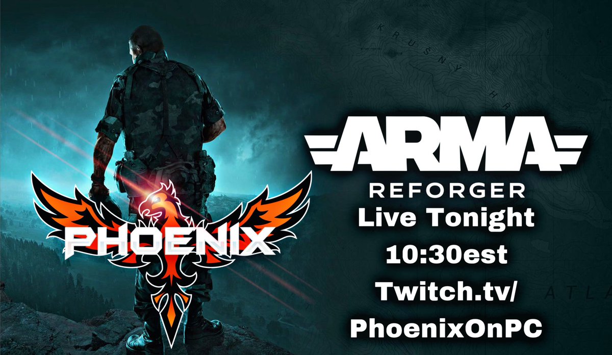 PhoenixOnPC's tweet image. Live tonight at 10:30est #ArmaReforger #arma #twitch #twitchtv 
Twitch.tv/phoenixonpc