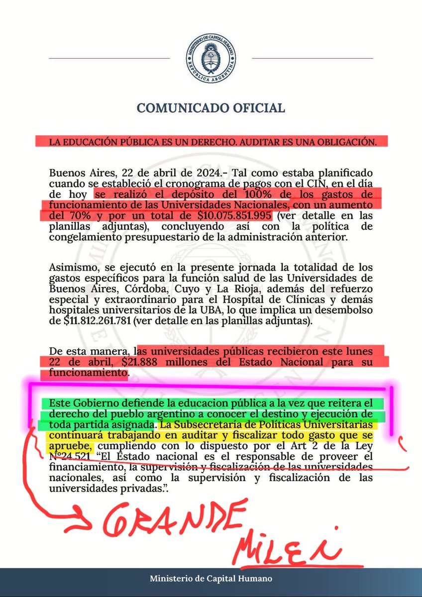 TraductorTeAma's tweet photo. Se defiende la educación pública.
Se auditan los gastos.

SI ESO LOS ASUSTA ES PORQUE SON UNOS DELINCUENTES. https://t.co/ZfsSJg2ub5