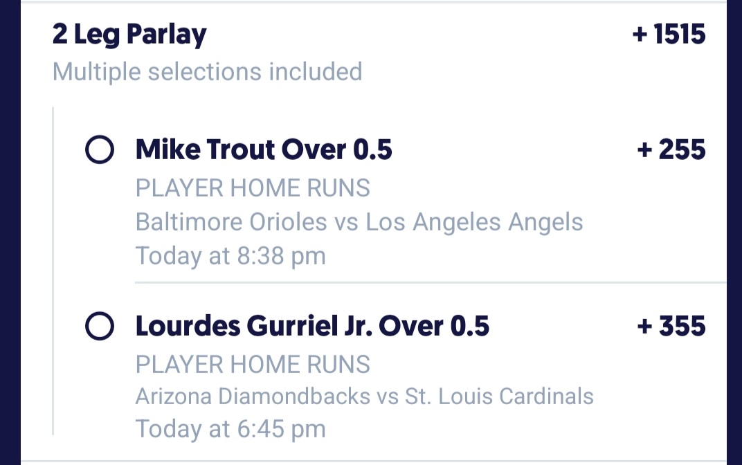 BOMBS 💣 of the day I'm going with GL!! 🥷 

#fliff #GamblingX #GamblingCommunity #GamblingTwitter #bettingtwitter #BettingX #MLB