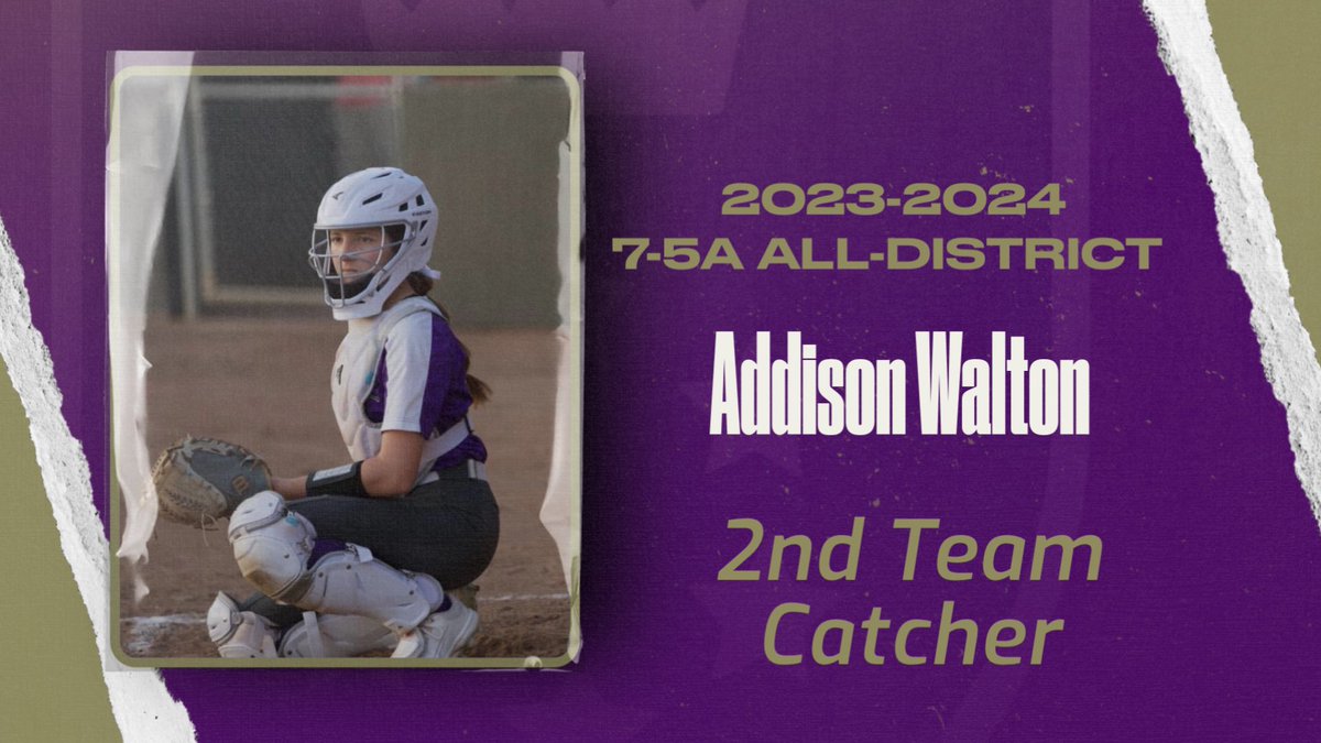 Congratulations to Sophomore, <a href="/addisonwalton22/">addison walton</a> , on being named 2nd Team All-District Catcher!