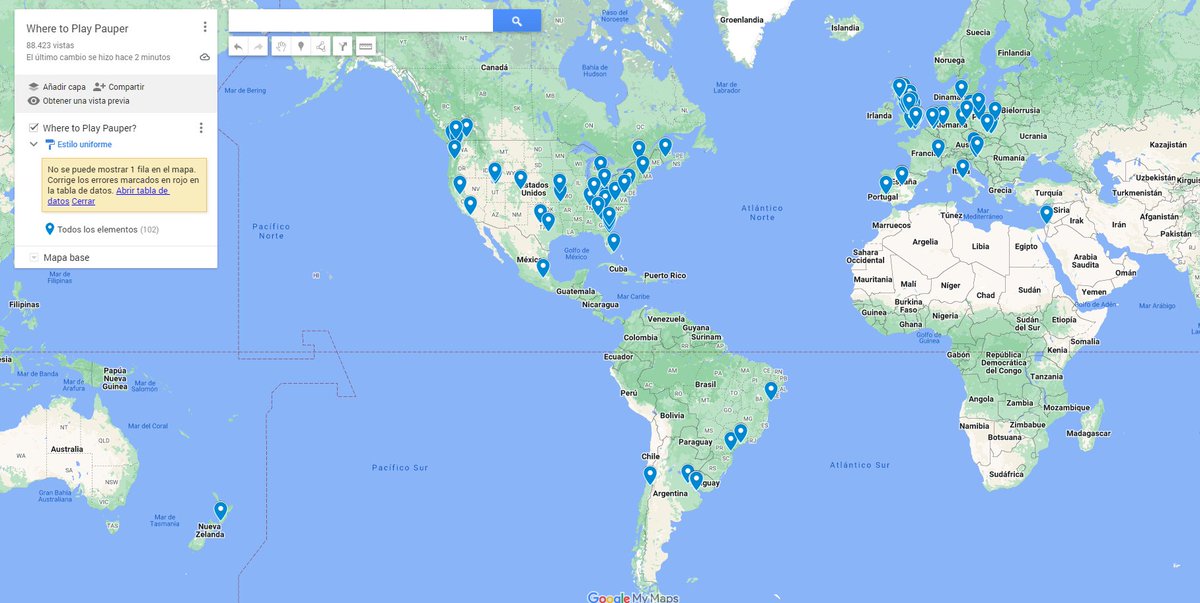 Ever wondered if you have an LGS that plays #mtgpauper near you? Over a hundred+ LGS for MTG Pauper across the world are listed in this map: google.com/maps/d/u/1/edi…