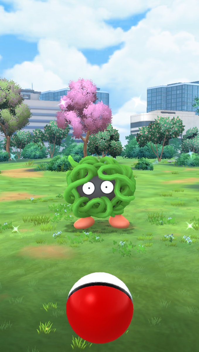 First shiny with the new environments AND my first shiny Tangela 🥲💚✨️