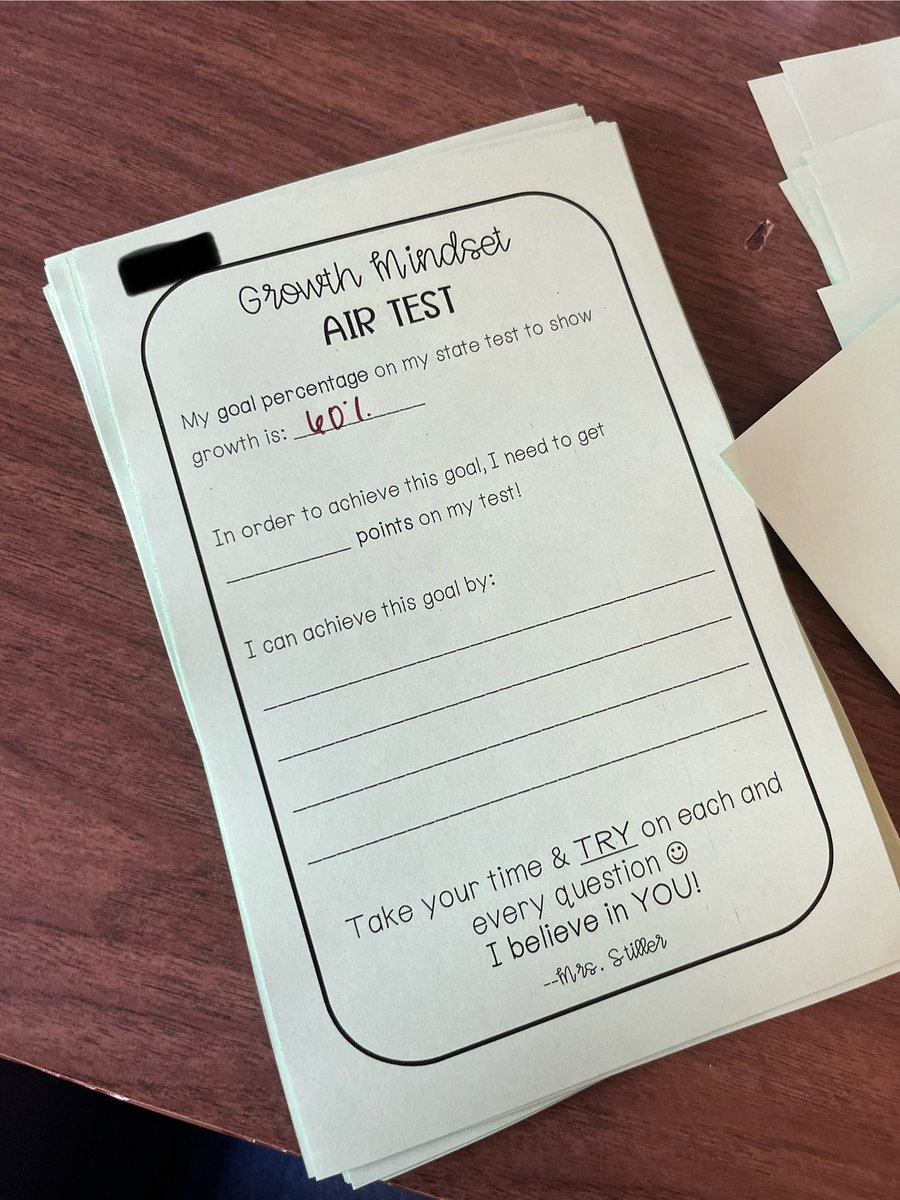 Took some time to meet individually with each kid to prep for our state tests. I believe there is power in telling our kids they are MORE THAN capable of doing well on these tests. 

We talked goals, points needed for growth, and positive strategies✨

Let’s crush it tomorrow👊🏼