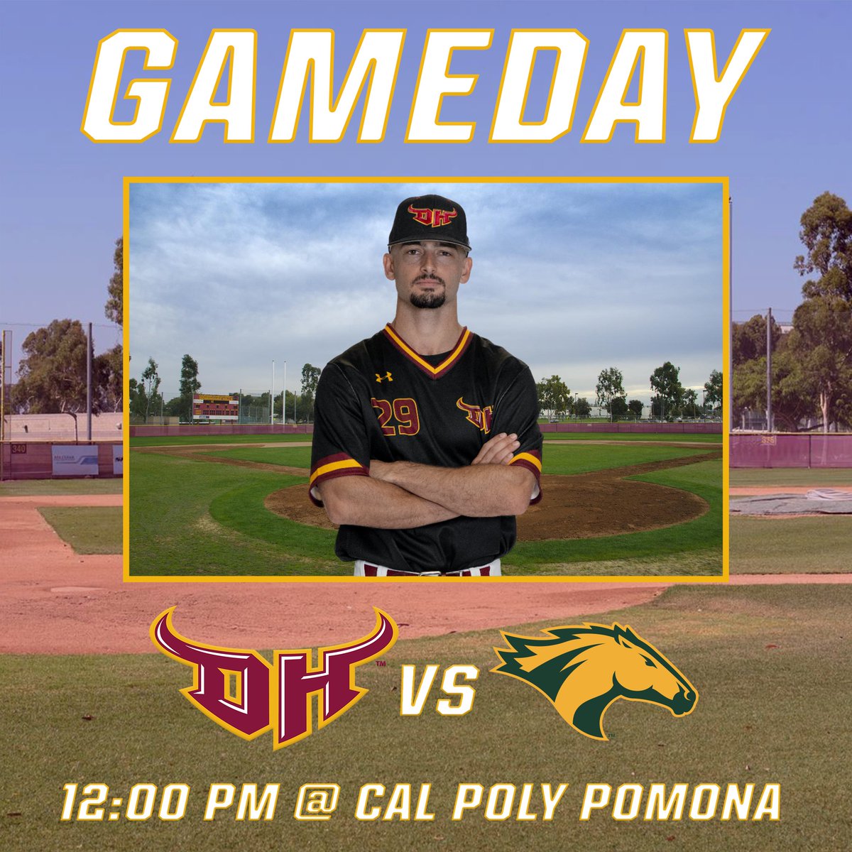 Gameday! @CSUDHbaseball closes their series today against Cal Poly Pomona. ⏰: 12 pm 📍: Pomona, CA 📺: ccaanetwork.com 📊: bit.ly/3wcf06X
