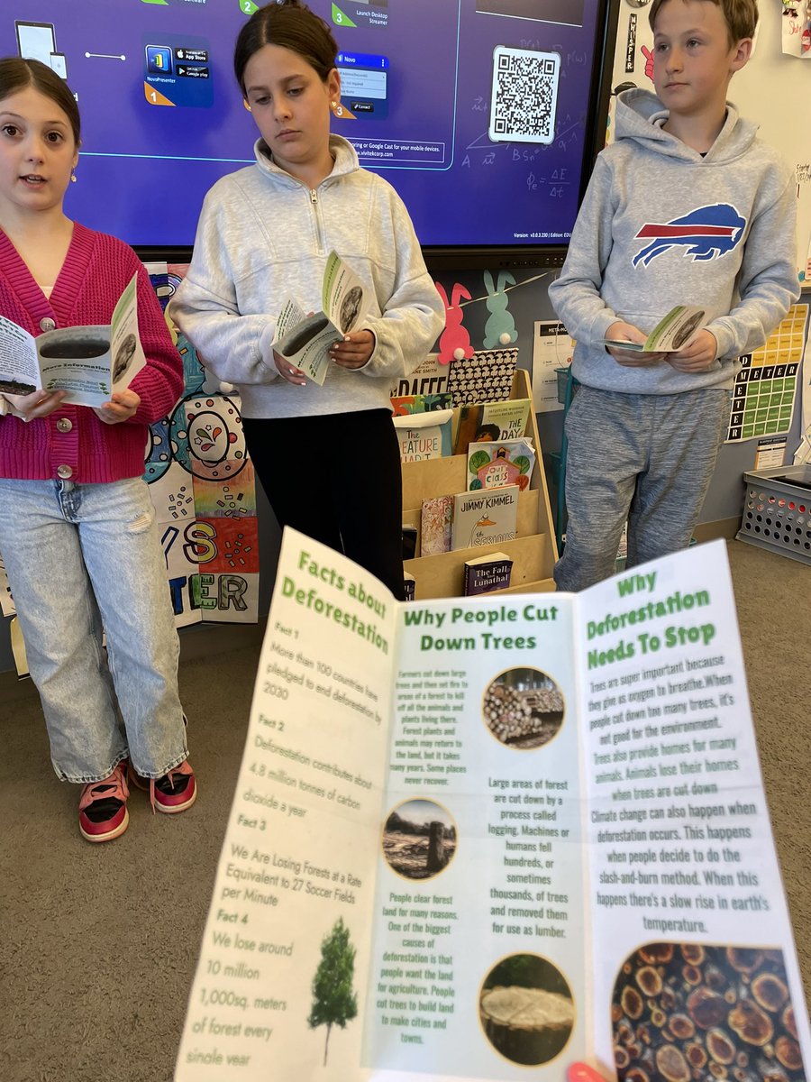 MsCelio's tweet photo. 🌎Happy Earth Day! Come check out some amazing fifth grade brochures on ways we can help lessen our impact💪🏼 #johnsonpride https://t.co/P28UBHkkXh