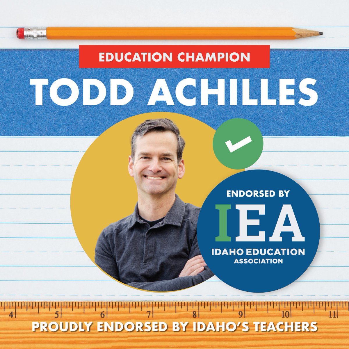 Humbled to receive @idahoea's endorsement. As an educator, I'm deeply committed to fully funding our public schools and universities so that every Idaho student has the chance to succeed. I'm grateful for IEA's advocacy and all they do to support our students and educators.