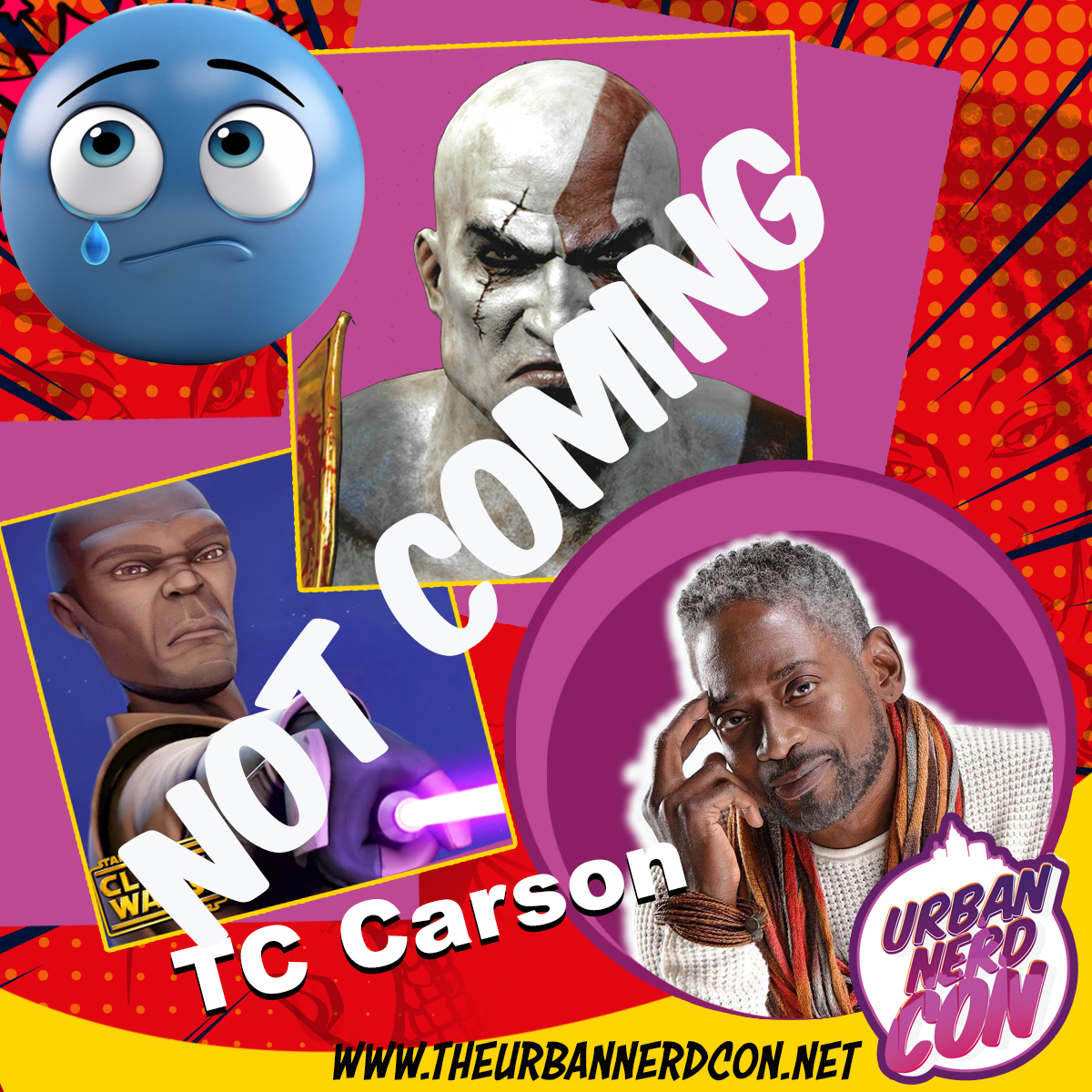 GUEST ANNOUNCEMENT! Due to delays associated with the venue change TC Carson will not be attending. I apologize to those who were expecting to see him, this situation is on me. We still look forward to seeing you all with our other guests & 70 amazing vendors! Roy M. Eavins II