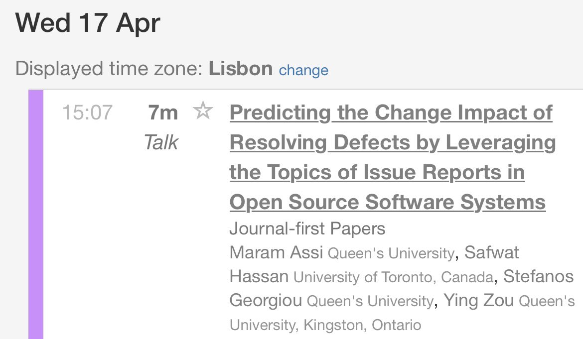 AssiMaram's tweet image. Wrapping up an incredible week at #ICSE2024 in Lisbon 🇵🇹! Presenting my research on change impact analysis was a highlight, but it was great to connect with my SE community!