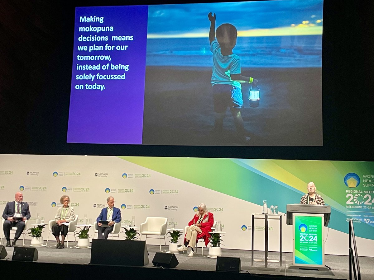 Riana Manuel CEO @TeAkaWhaiOra’s uplifting call to action: Plan and act not just for today but to ensure the future world for our grandchildren is better than what we have today. #WHSMelbourne2024 @whsmelbourne24