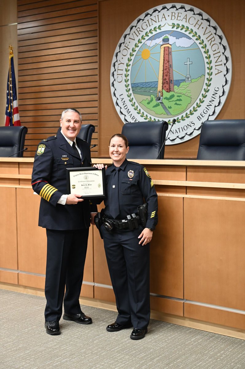 Please join us in celebrating the promotion of our newest #VBPD Sergeant - Sgt Miller, who was sworn in to her new role on Friday, April 19, 2024. Read more ➡️ linkedin.com/feed/update/ur… #VirginiaBeach #Police #Promotion #Sergeant #LEO #WomenInLawEnforcement