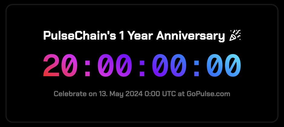 #PulseChain turns 1 in 20 days 🎂