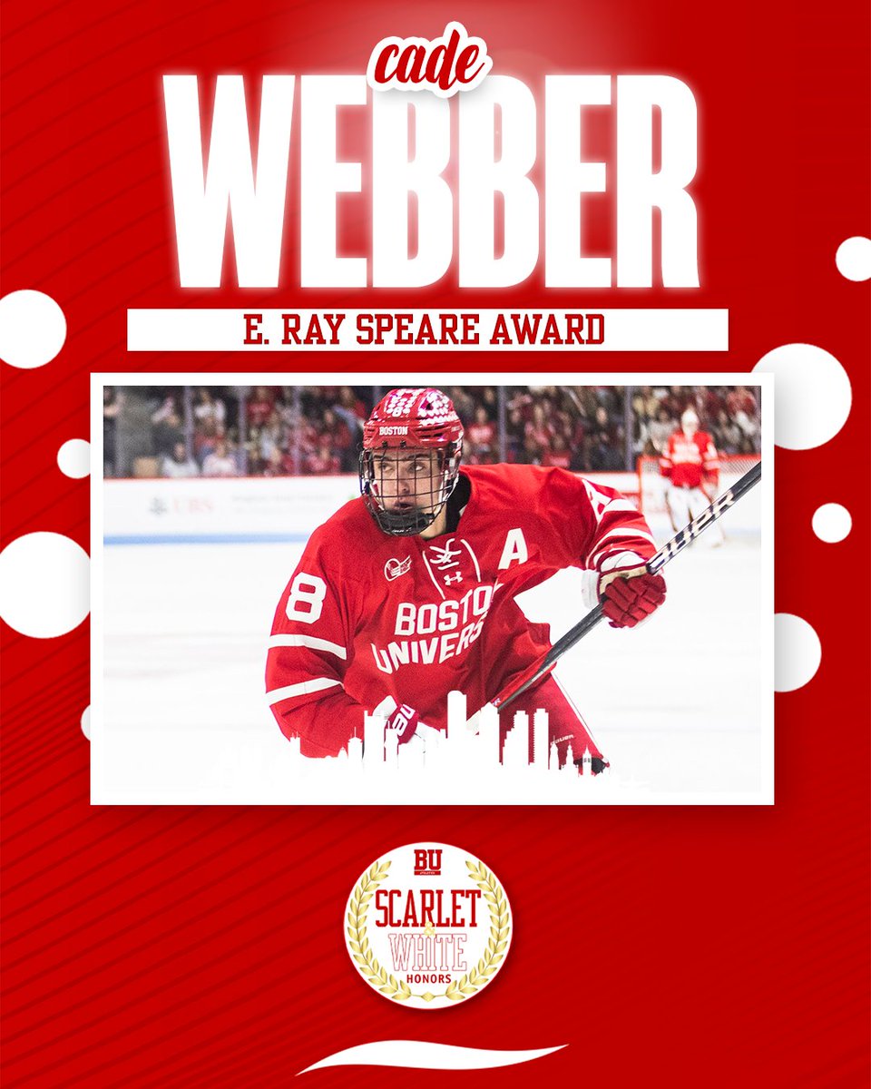 The E. Ray Speare Award is given annually to the top scholar-athlete in the senior class. This year's winner is Cade Webber of @TerrierHockey! #BUSWH