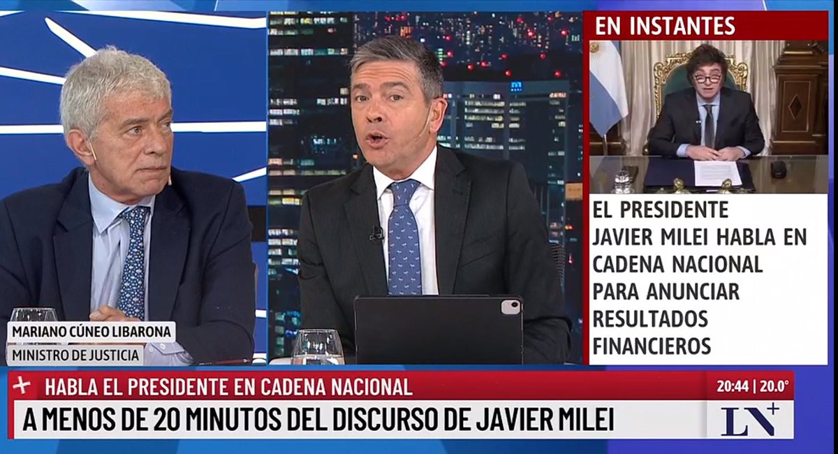 📊📈 5,2 puntos para el ministro @m_cuneolibarona en #Hora20 con @PRossiOficial @lanacionmas liderando las noticias