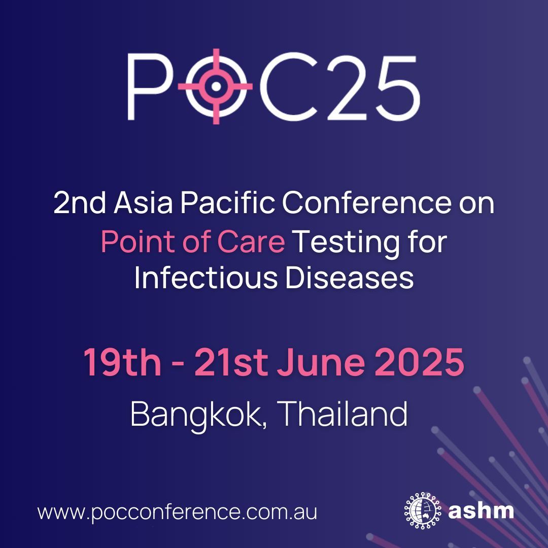 SAVE THE DATE: #POC2025 dates announced! 📅 The 2nd Asia Pacific Conference on Point of Care Testing for Infectious Diseases is coming to Thailand on the 19th - 21st June 2025. Stay tuned for registration information.
