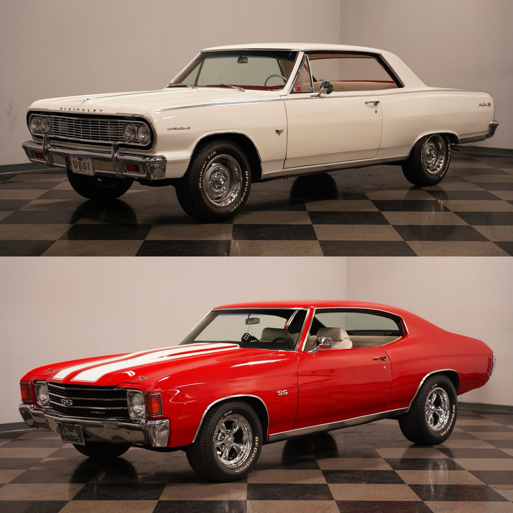 streetsidecars's tweet photo. #Chevelles! This 1964 #Chevrolet Chevelle SS and 1972 Chevrolet #Chevelle SS #Tribute are both from our #Nashville showroom! Which do you prefer? View these and over 1,600 more collector vehicles by visiting https://t.co/CG3RbkLHlE https://t.co/HSEREonjy6