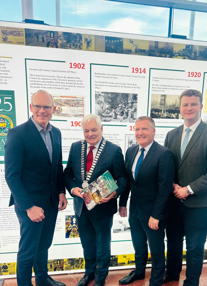 Special day for @Corkcoco which marks 125 years since its founding. Delighted to join Mayor O’Flynn, Minister for Finance, Michael McGrath and Simon Coveney. Although my stay on the council was short, there are many hardworking staff and Cllrs that do their best for Cork County.