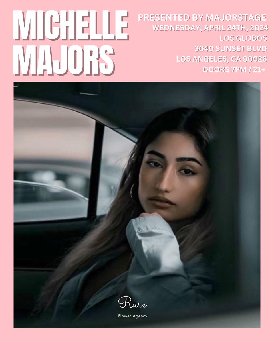 We're shining a spotlight on our incredible client, Michelle Majors! 🤩

She’s hitting the stage at Los Globos on April 24th!  

Don't wait – get your tickets from her bio and prepare for an amazing show!

#rarefloweragency  #influenceragency #digitalmarketingservices