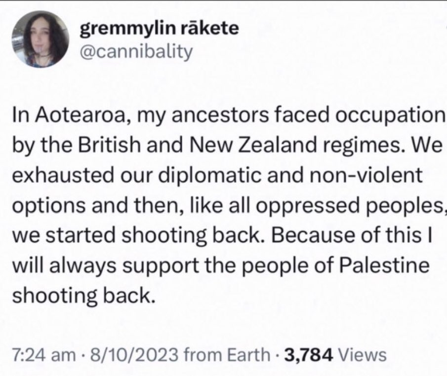 It appears that Emmy Rakete spoke at Sunday’s anti-Israel protest in Auckland. Here’s what Rakete, a lecturer in social sciences at the Uni of Auckland and self-described “critical Marxist scholar working in the activist-academic tradition”, said about October 7: