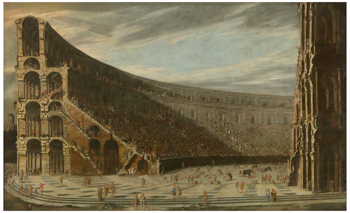 Perspectiva de un anfiteatro romano - Viviano Codazzi (1638)